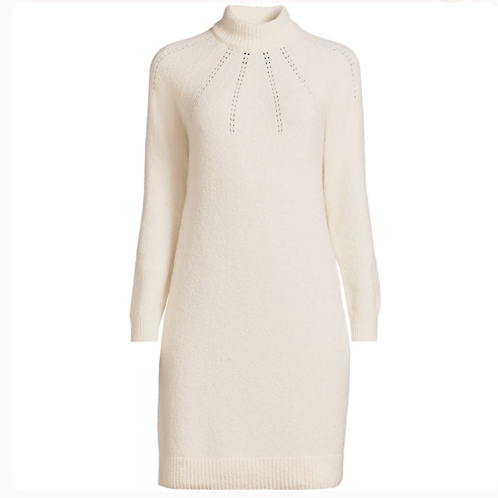 Lands End Women's Boucle Long Sleeve Raglan Mock Neck Sweater Dress